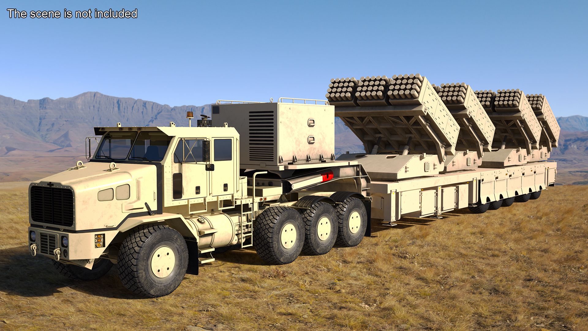 Military Transporter with Rocket Launch System Jobaria Sand 3D model