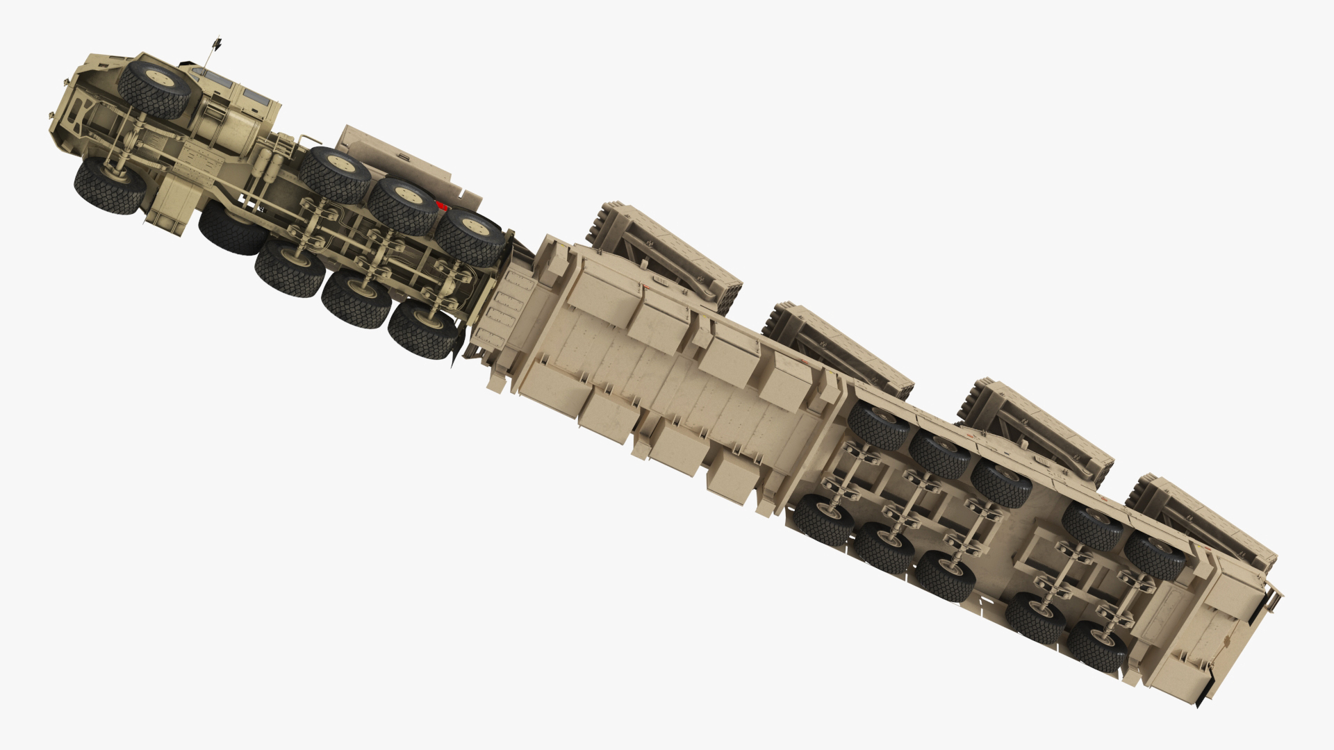 Military Transporter with Rocket Launch System Jobaria Sand 3D model