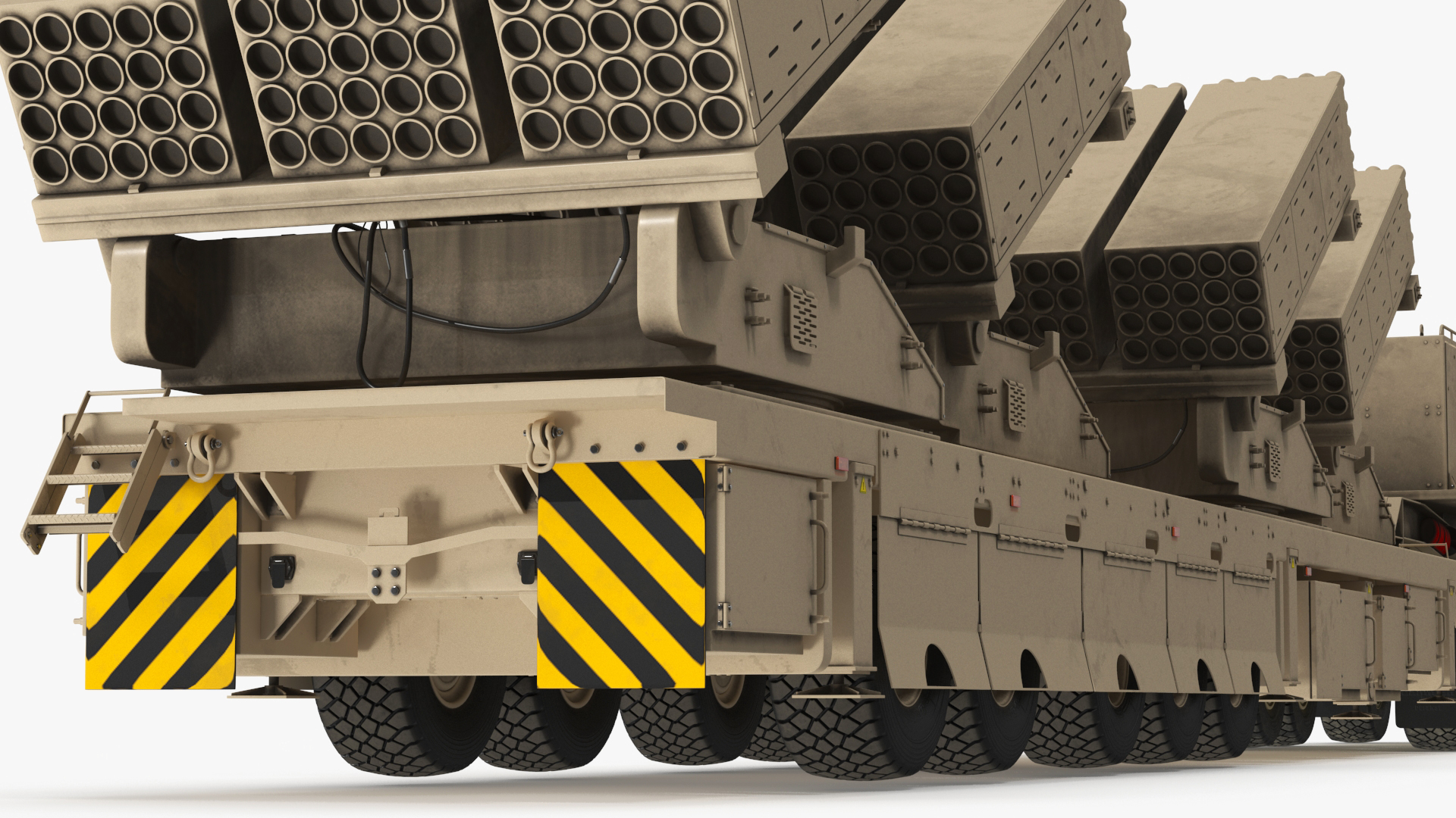 Military Transporter with Rocket Launch System Jobaria Sand 3D model