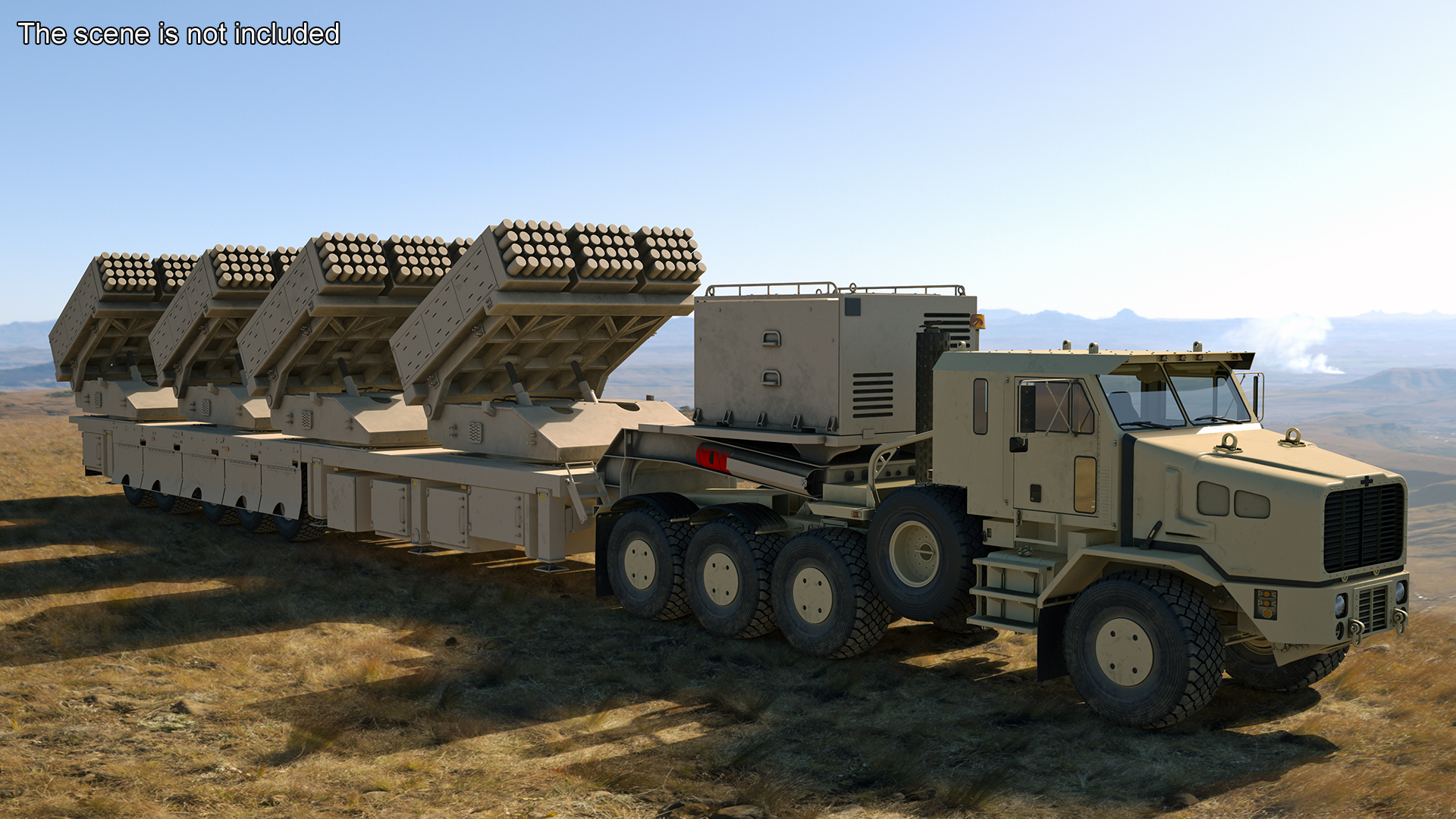 Military Transporter with Rocket Launch System Jobaria Sand 3D model