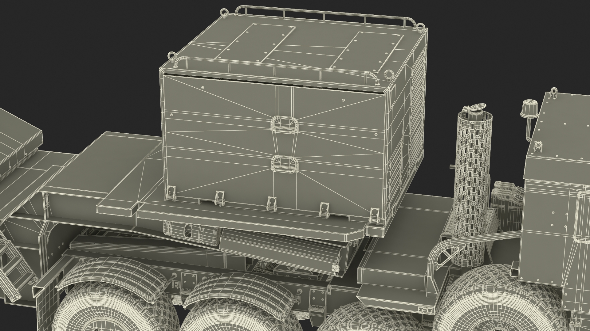 Military Transporter with Rocket Launch System Jobaria Sand 3D model