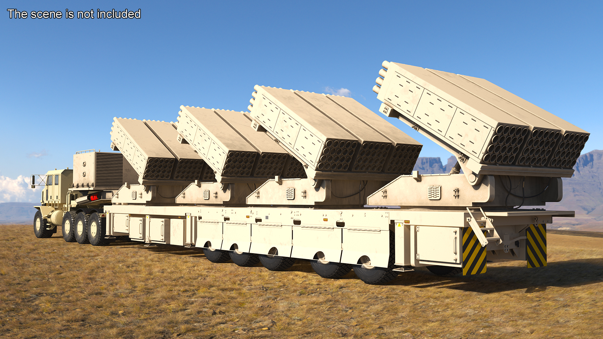 Military Transporter with Rocket Launch System Jobaria Sand 3D model