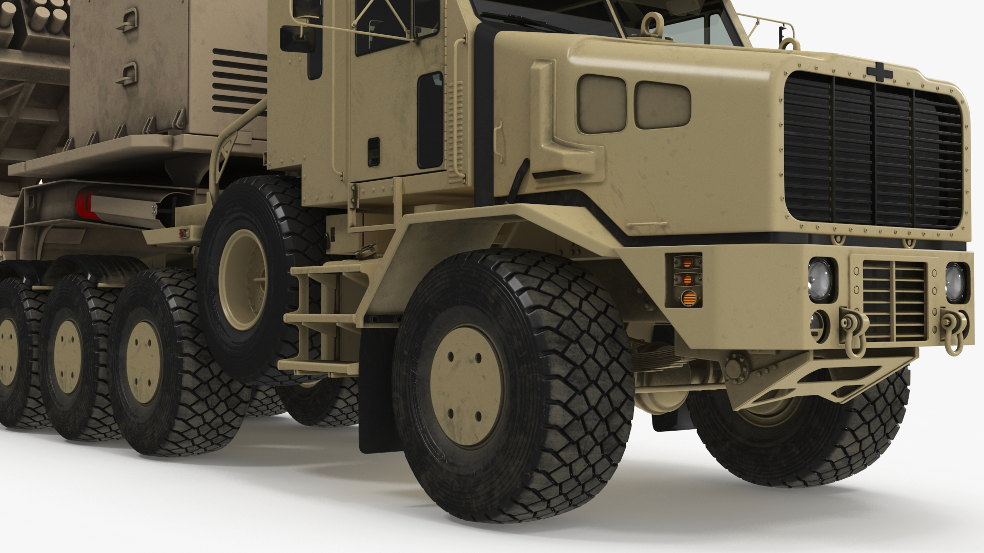 Military Transporter with Rocket Launch System Jobaria Sand 3D model