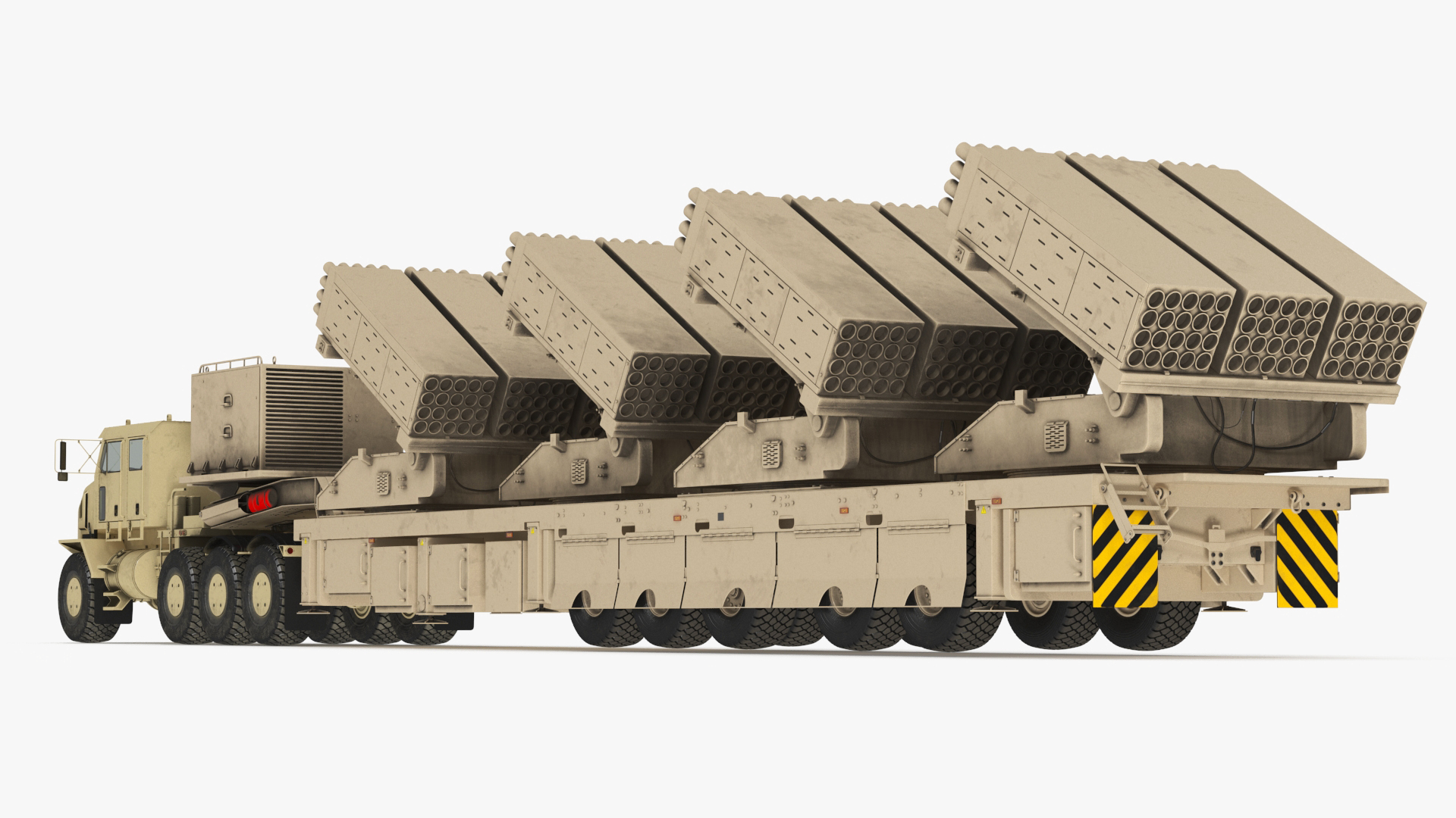 Military Transporter with Rocket Launch System Jobaria Sand 3D model