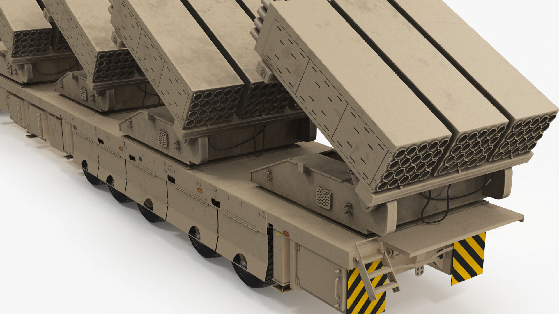 Military Transporter with Rocket Launch System Jobaria Sand 3D model