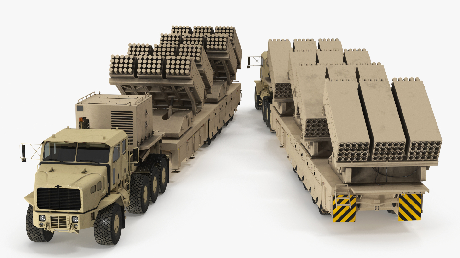 Military Transporter with Rocket Launch System Jobaria Sand 3D model