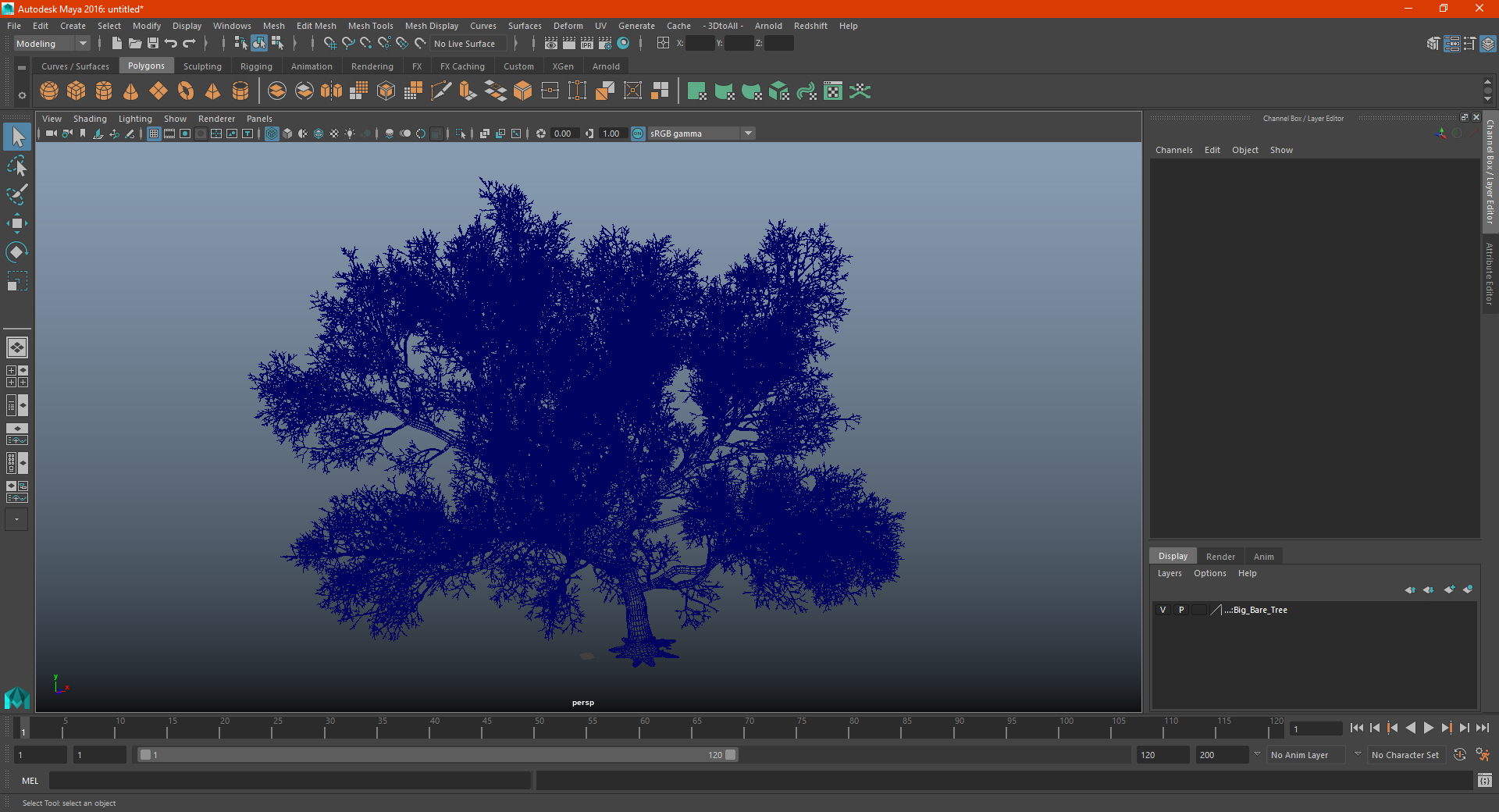 3D Big Bare Tree model