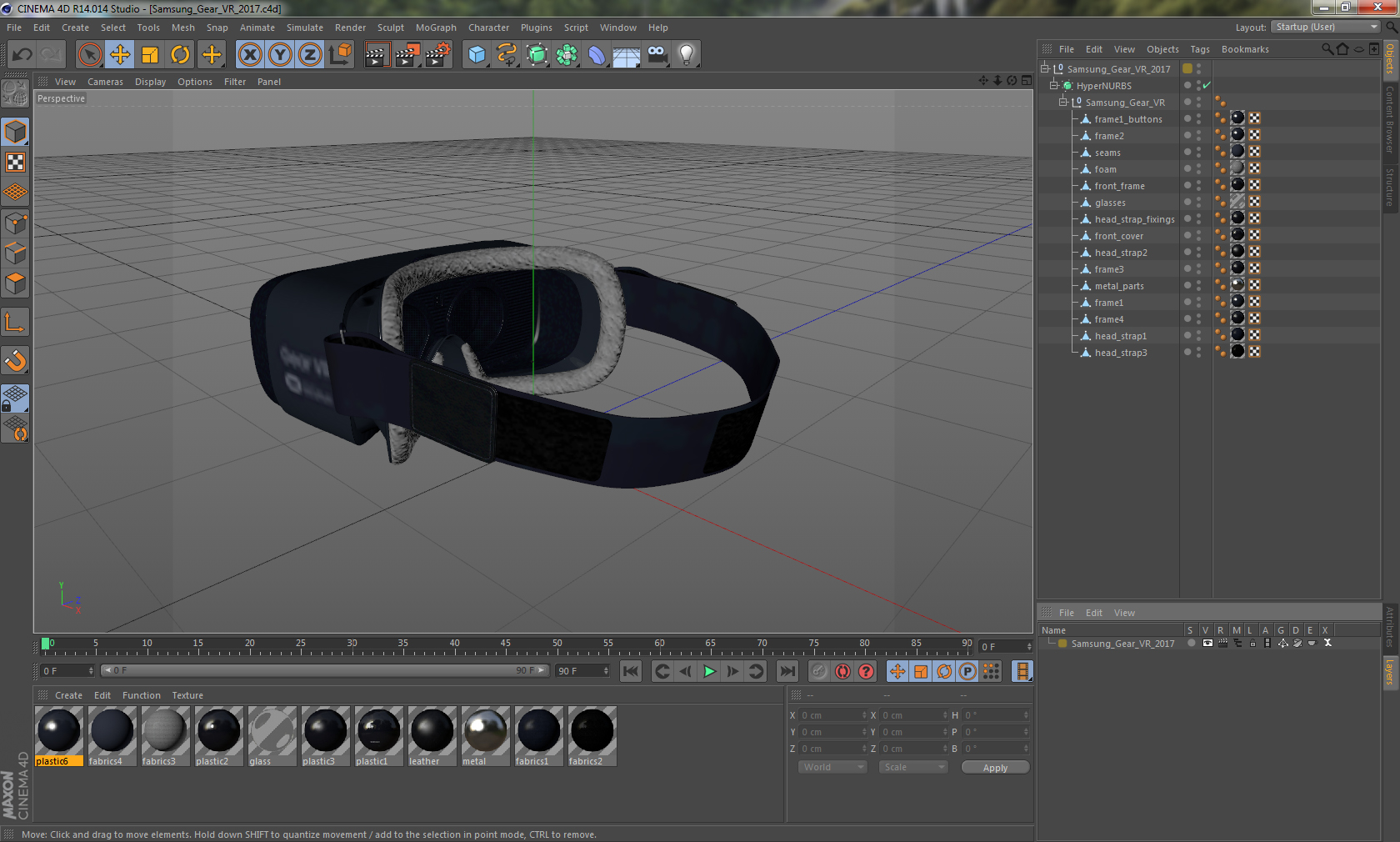 3D model Samsung Gear VR 2017