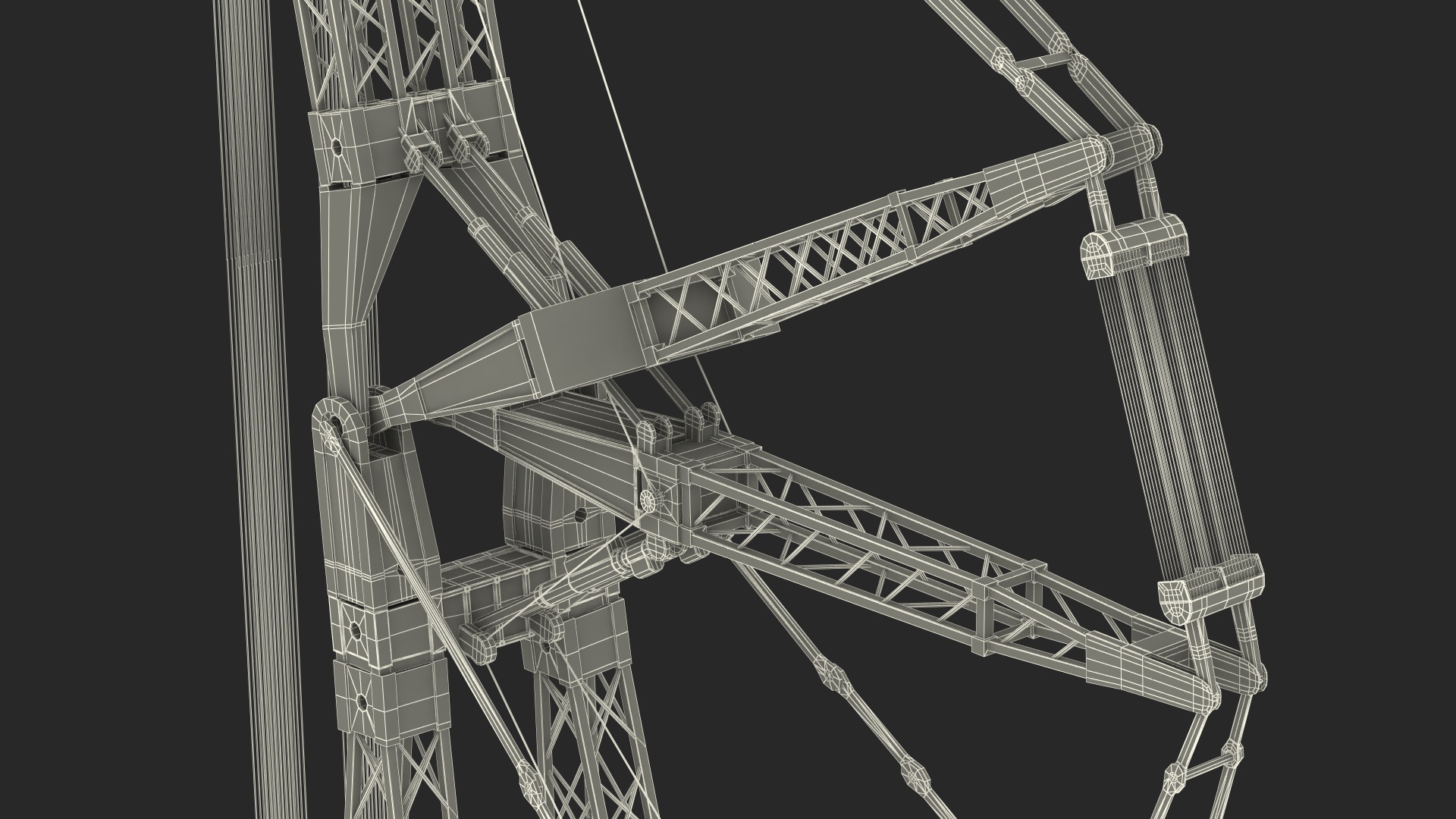 3D Heavy Lift Ring Crane Rigged model