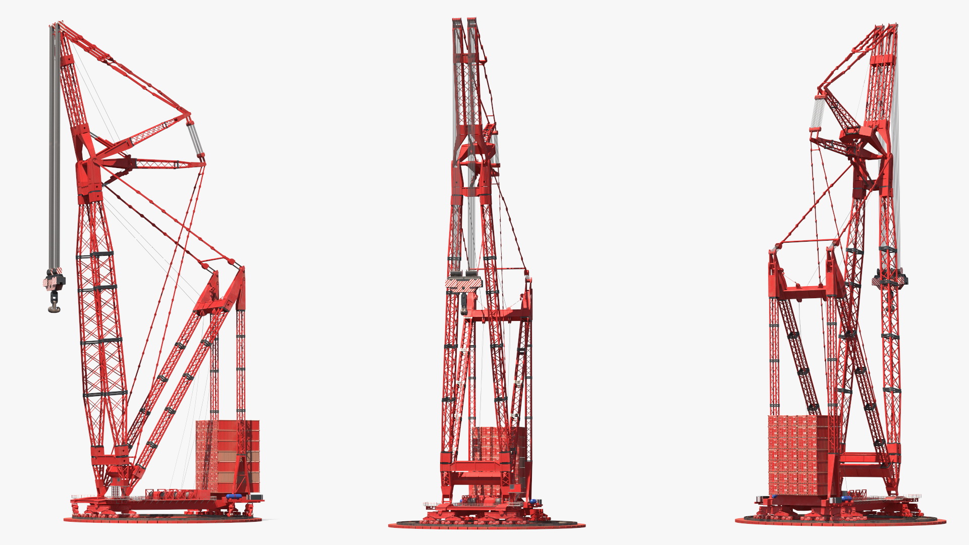 3D Heavy Lift Ring Crane Rigged model