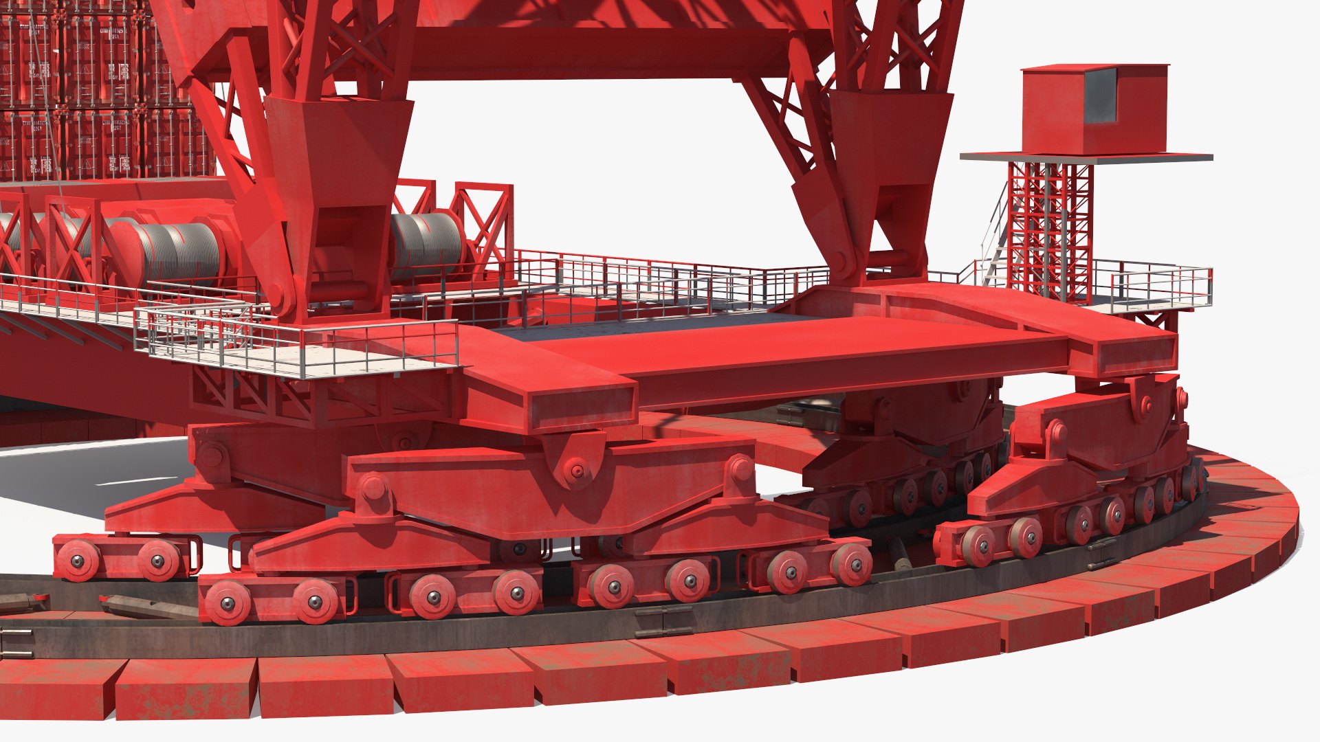 3D Heavy Lift Ring Crane Rigged model