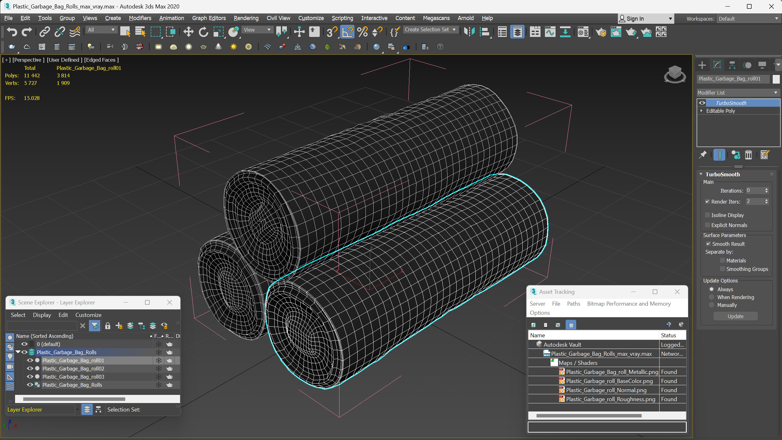 3D model Plastic Garbage Bag Rolls