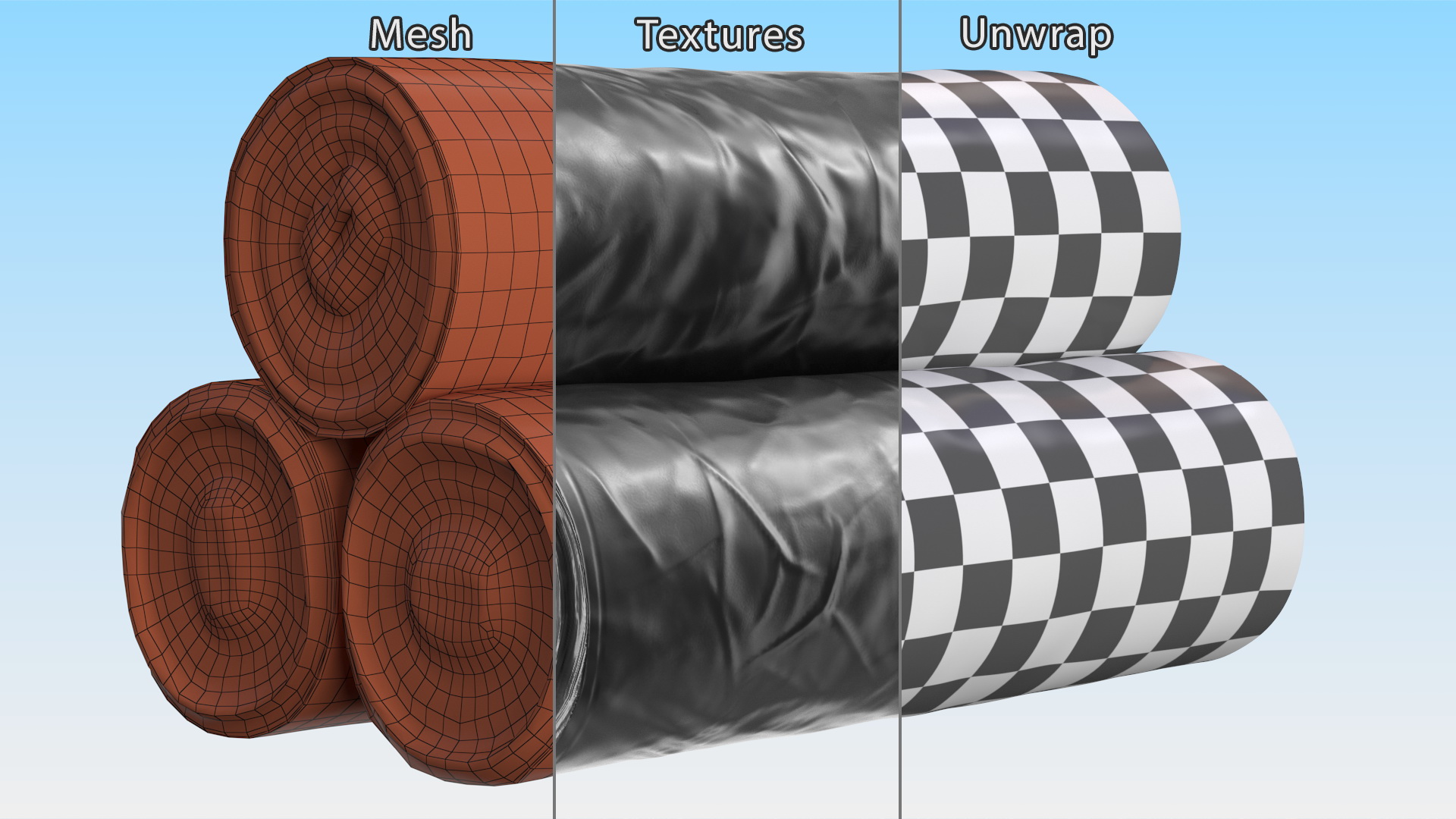 3D model Plastic Garbage Bag Rolls