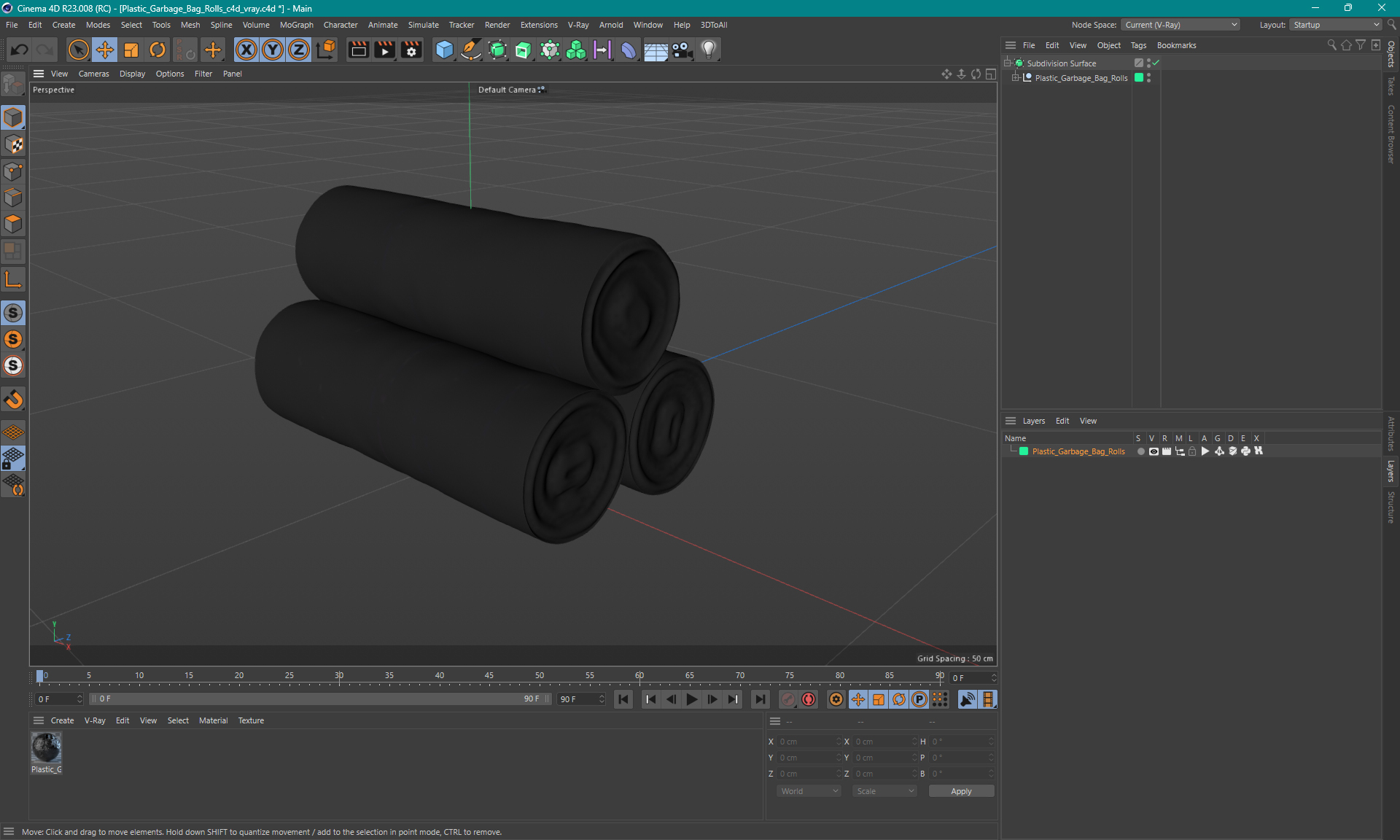 3D model Plastic Garbage Bag Rolls