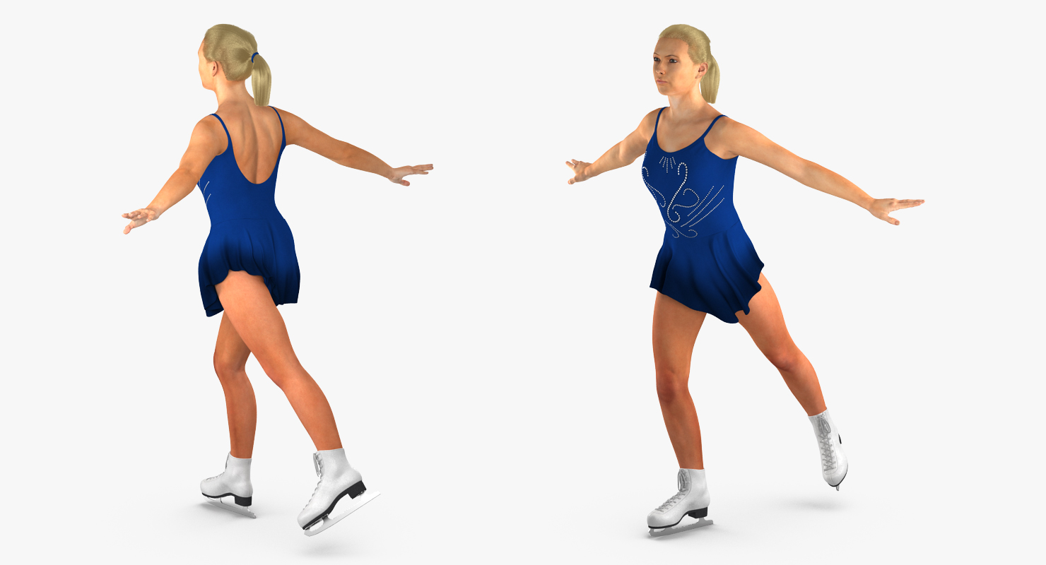 Female Figure Skater 2 Rigged 3D model