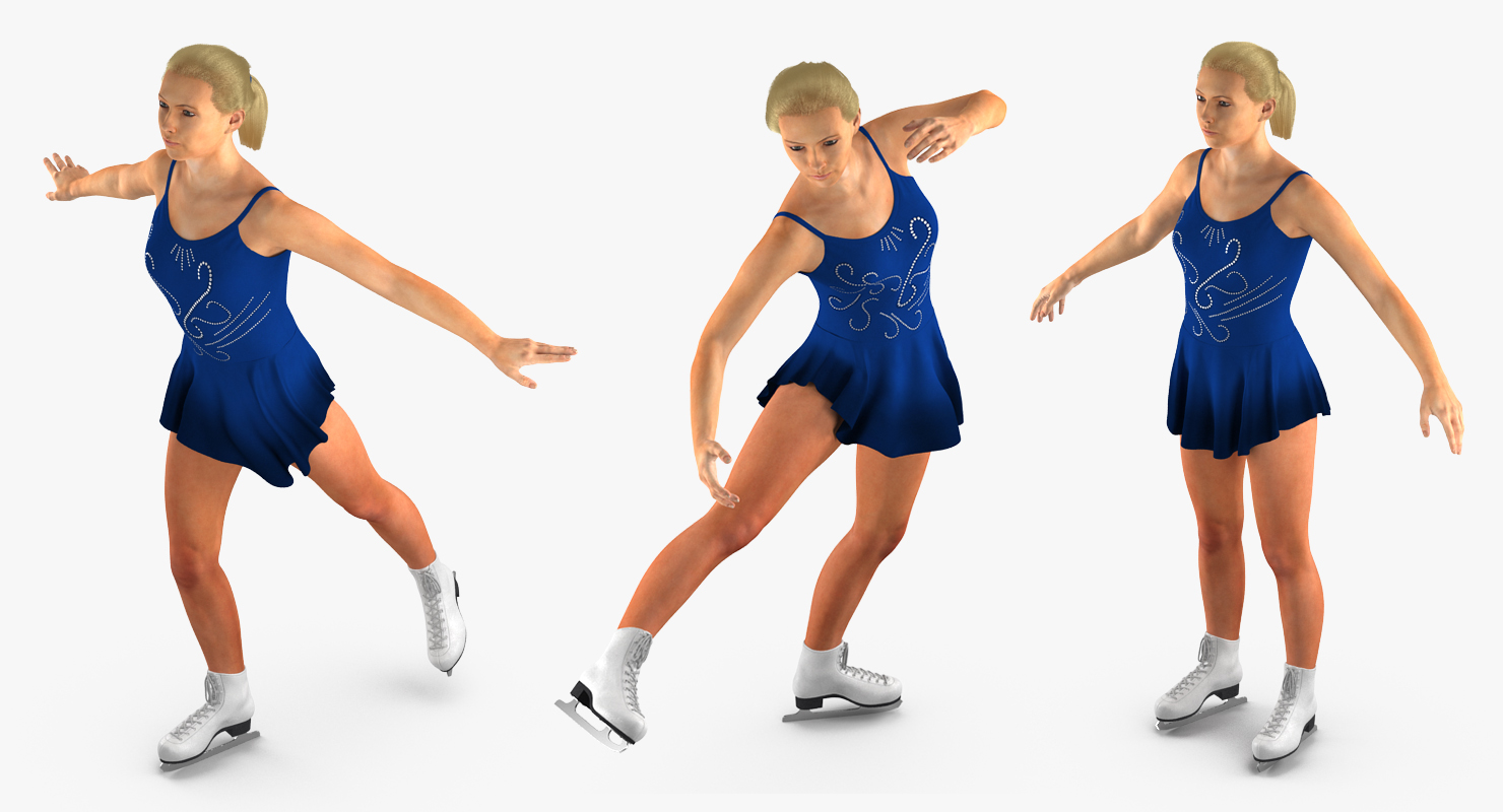 Female Figure Skater 2 Rigged 3D model