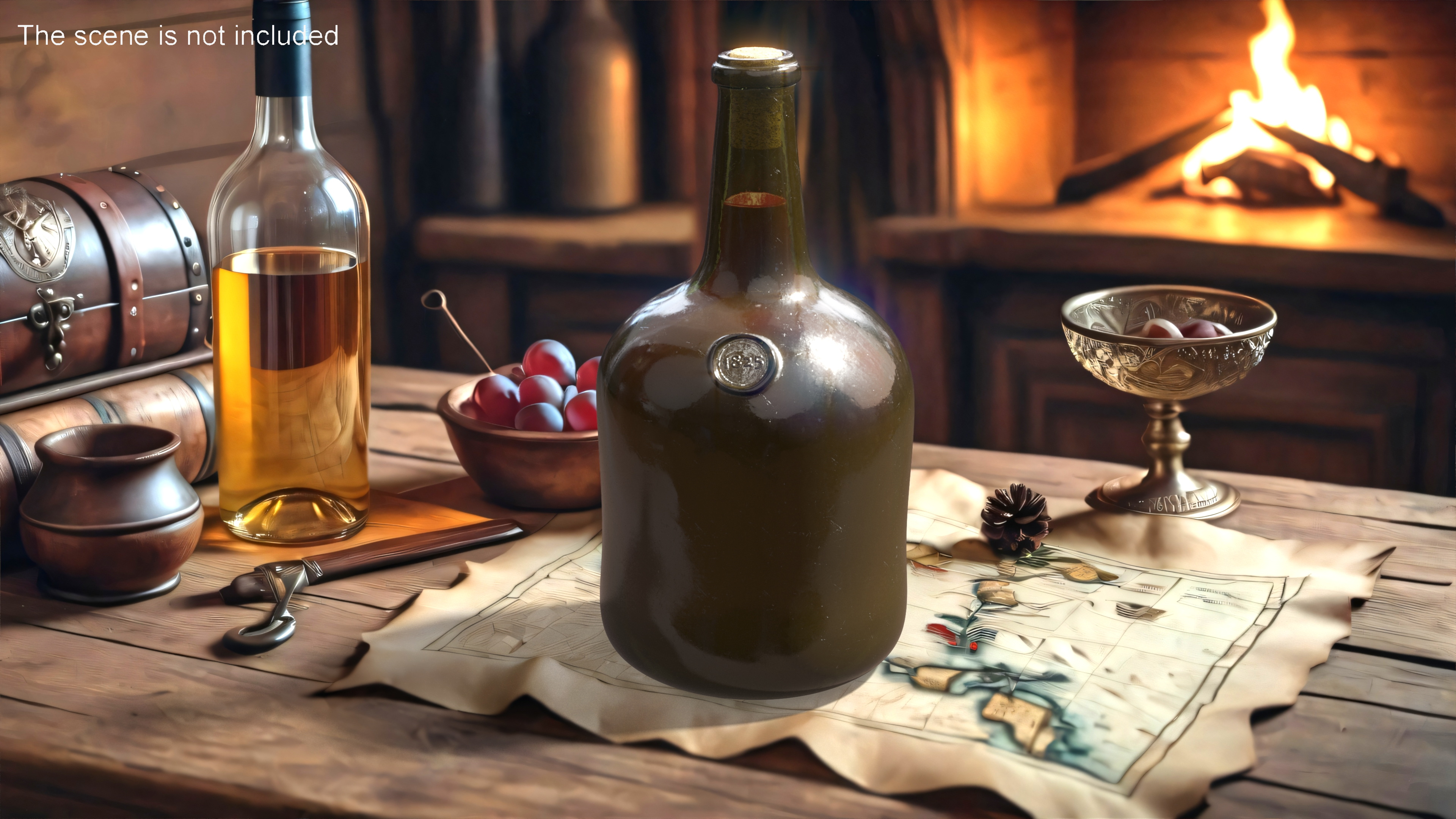 Antique Glass Rum Bottle 3D model