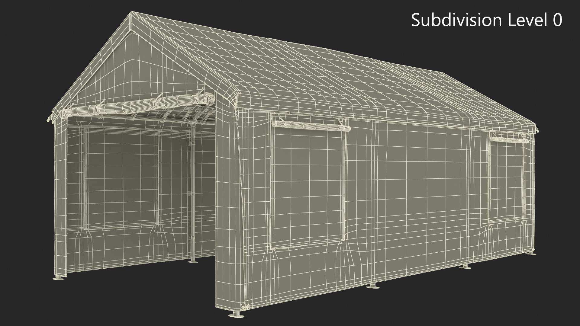 3D Carport Tent Grey Color model