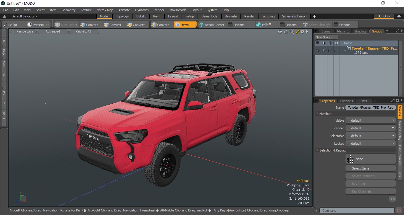 3D model Toyota 4Runner TRD Pro Red Metallic 2021