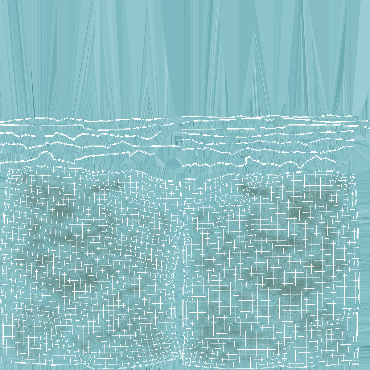 Worn Napkins Blue 3D