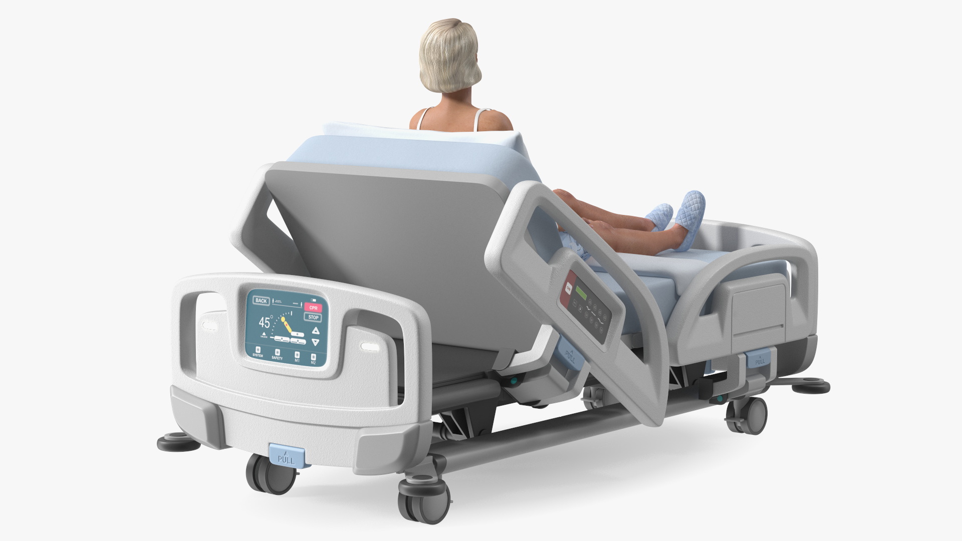 Woman on Smart Hospital Bed 3D