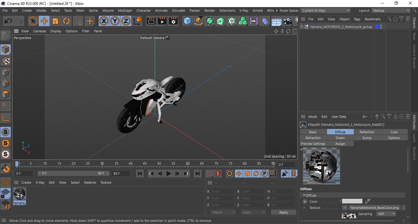 3D Yamaha MOTOROiD 2 Motorcycle model