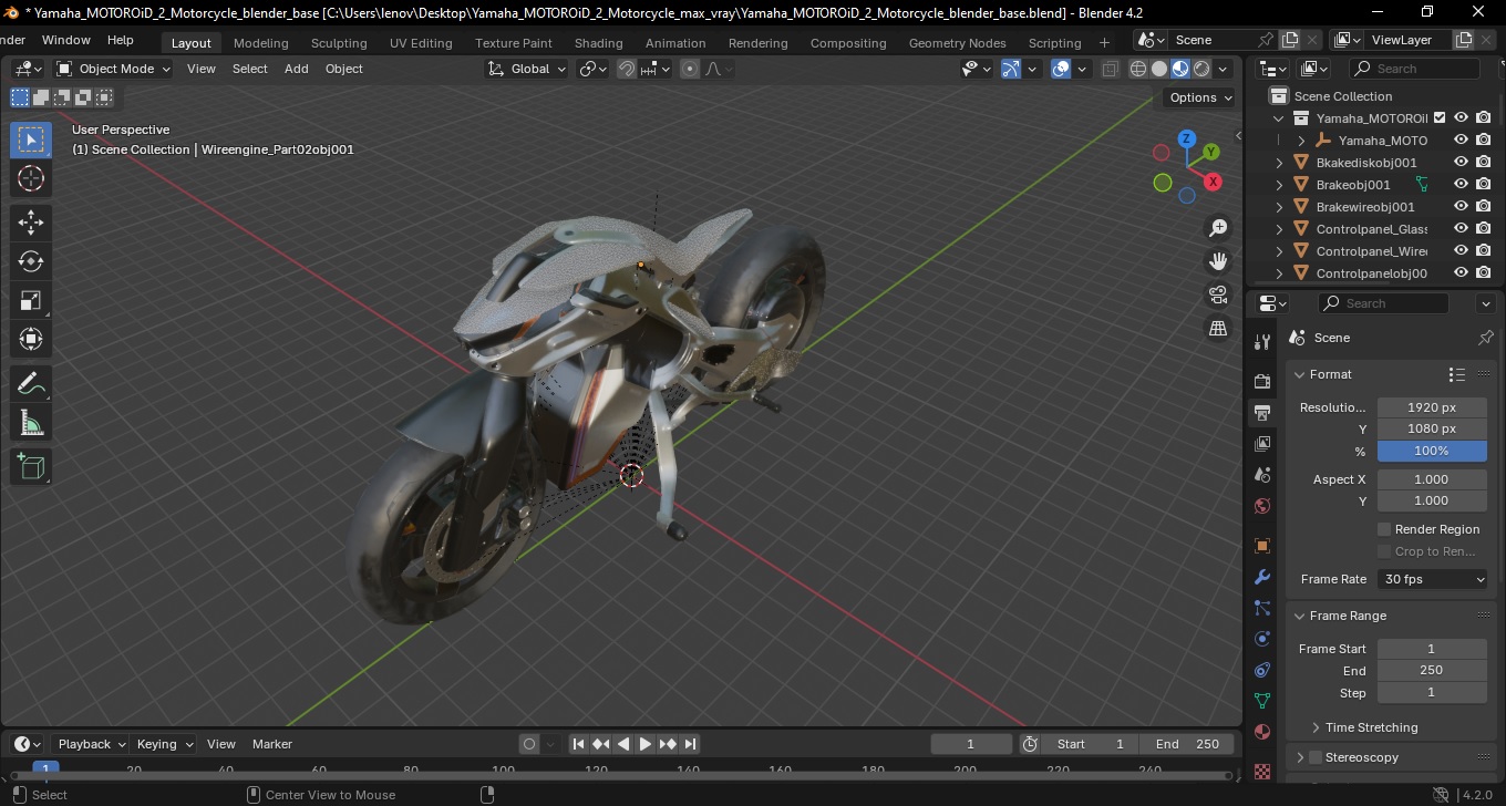 3D Yamaha MOTOROiD 2 Motorcycle model