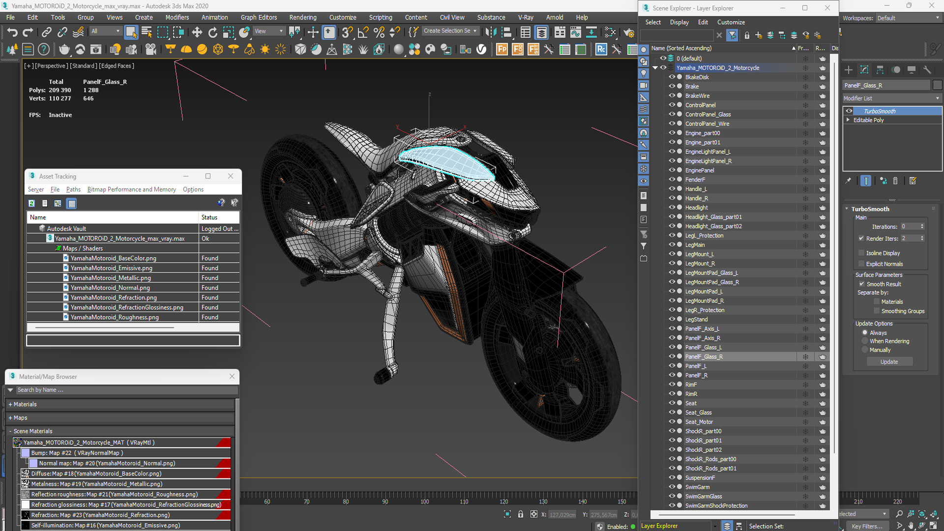 3D Yamaha MOTOROiD 2 Motorcycle model