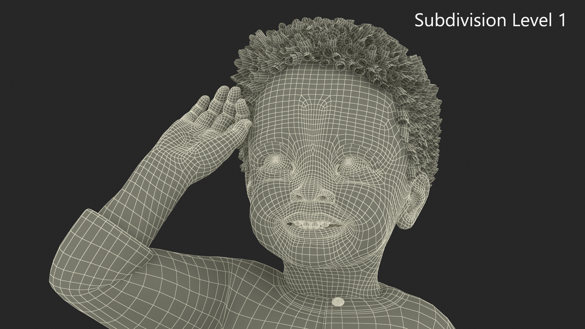 African Baby Boy Light Skin in Summer Outfit Sitting 3D