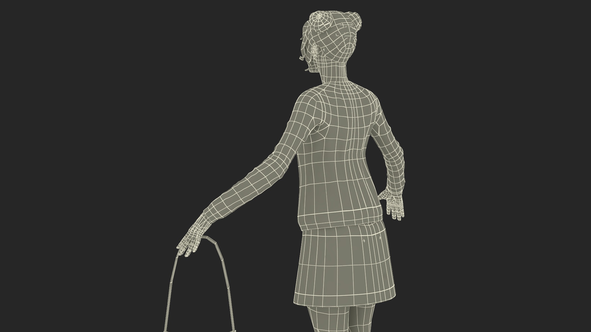 3D model Caucasian Woman T-pose with Handbag