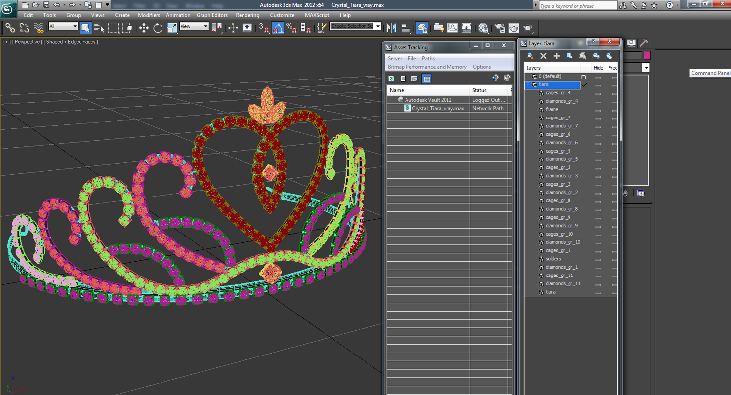 3D Crystal Tiara model