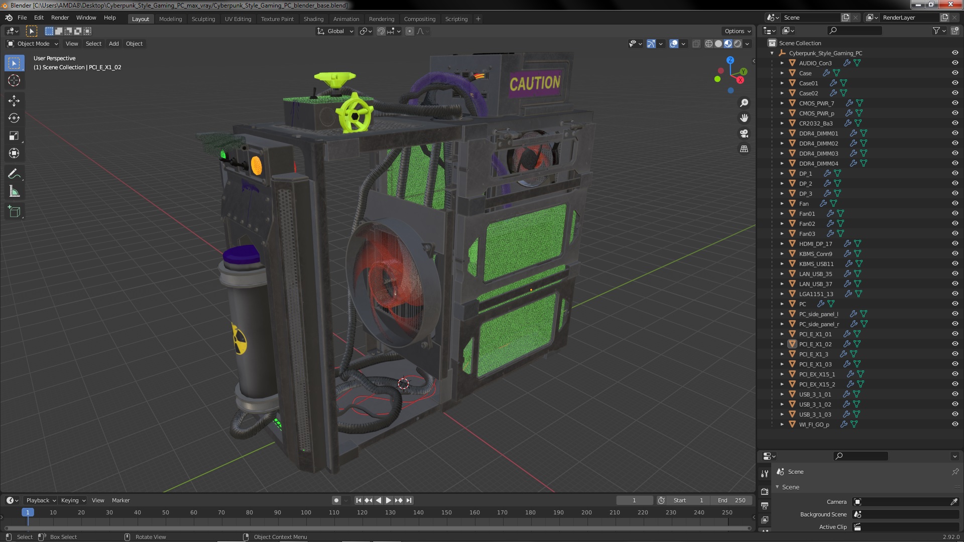 3D model Cyberpunk Style Gaming PC