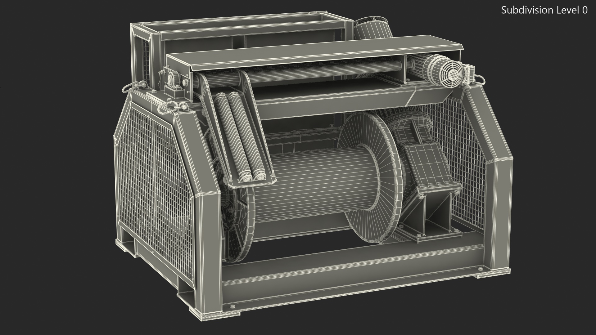 3D model Single Drum Mooring Winch