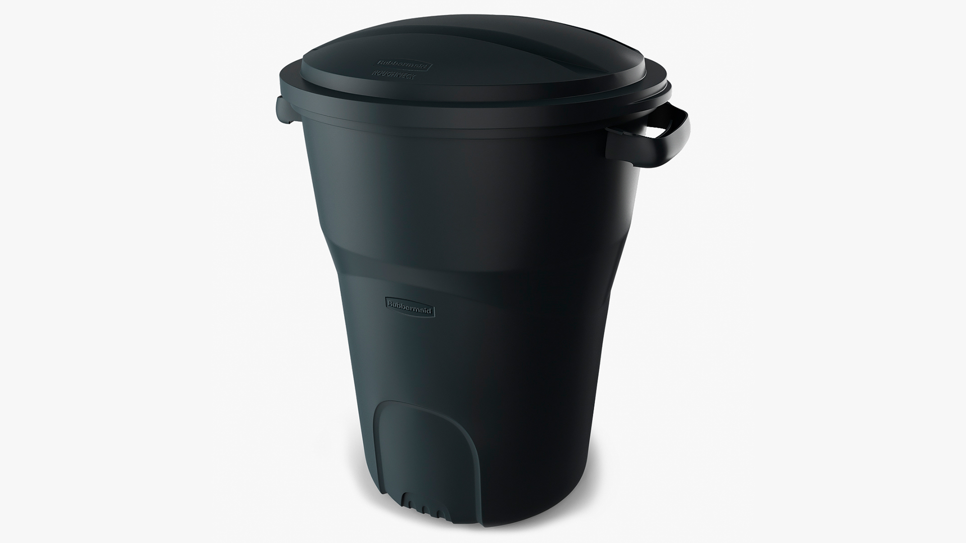 Black Round Rubbermaid Trash Can 3D