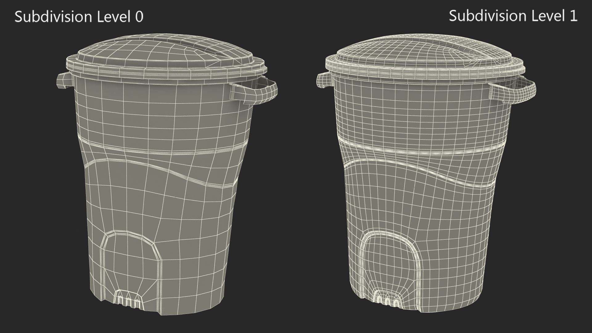 Black Round Rubbermaid Trash Can 3D