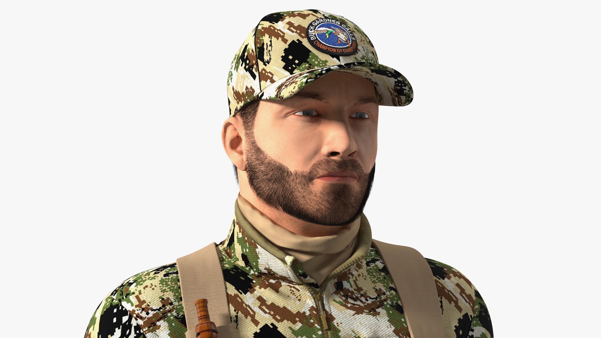 Standing Man On Duck Hunt in Forest Camo Fur 3D model