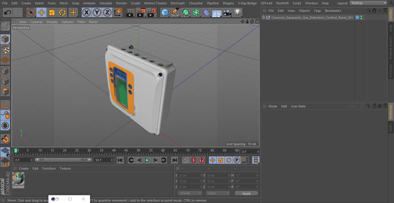 3D model Crowcon Gasmaster Gas Detection Control Panel