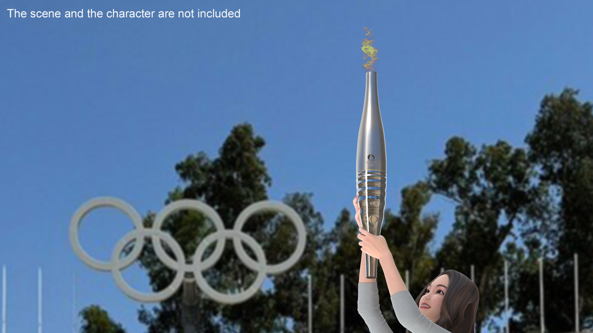 3D Olympic torch 2024 model