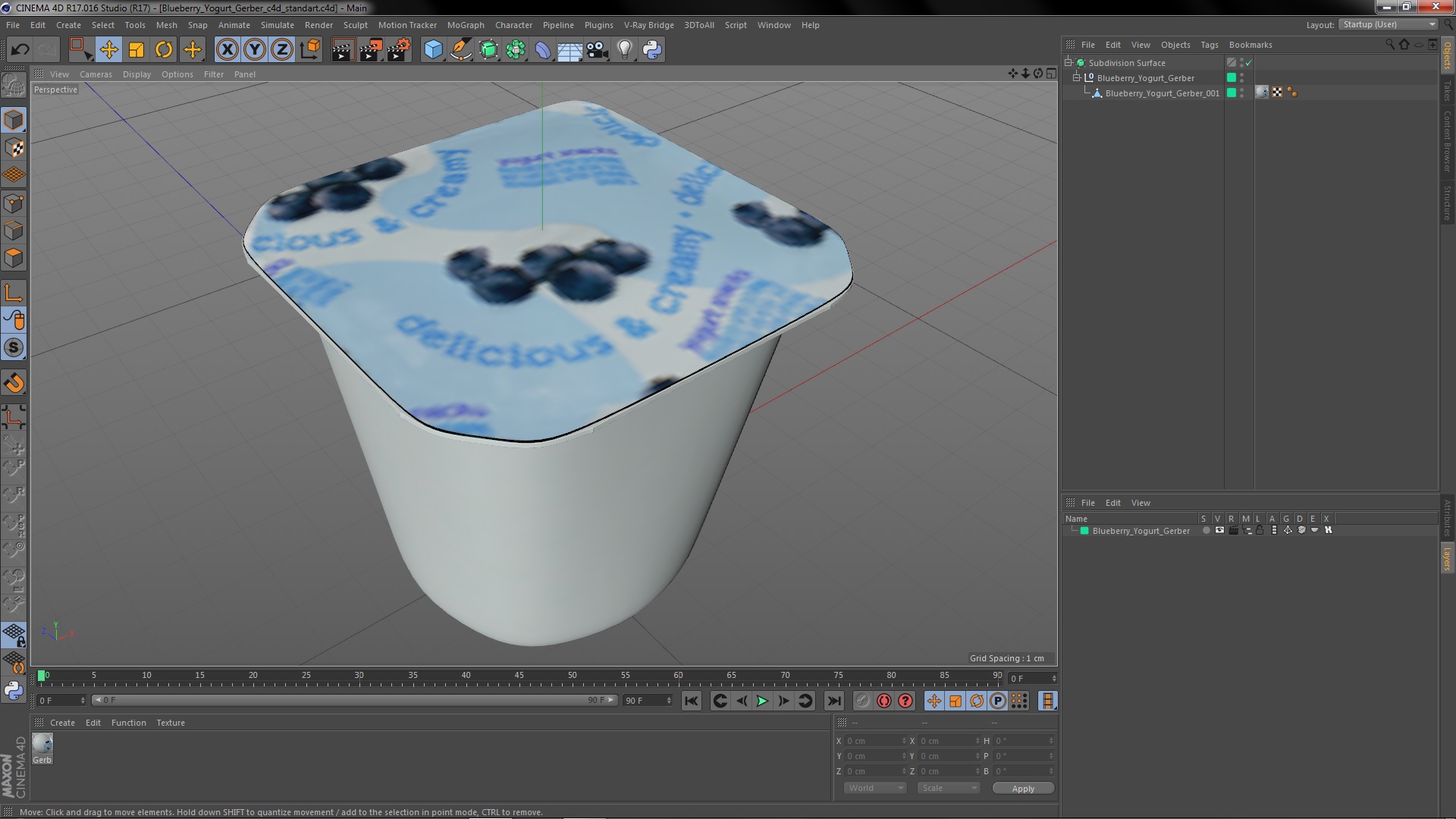 3D Blueberry Yogurt Gerber model