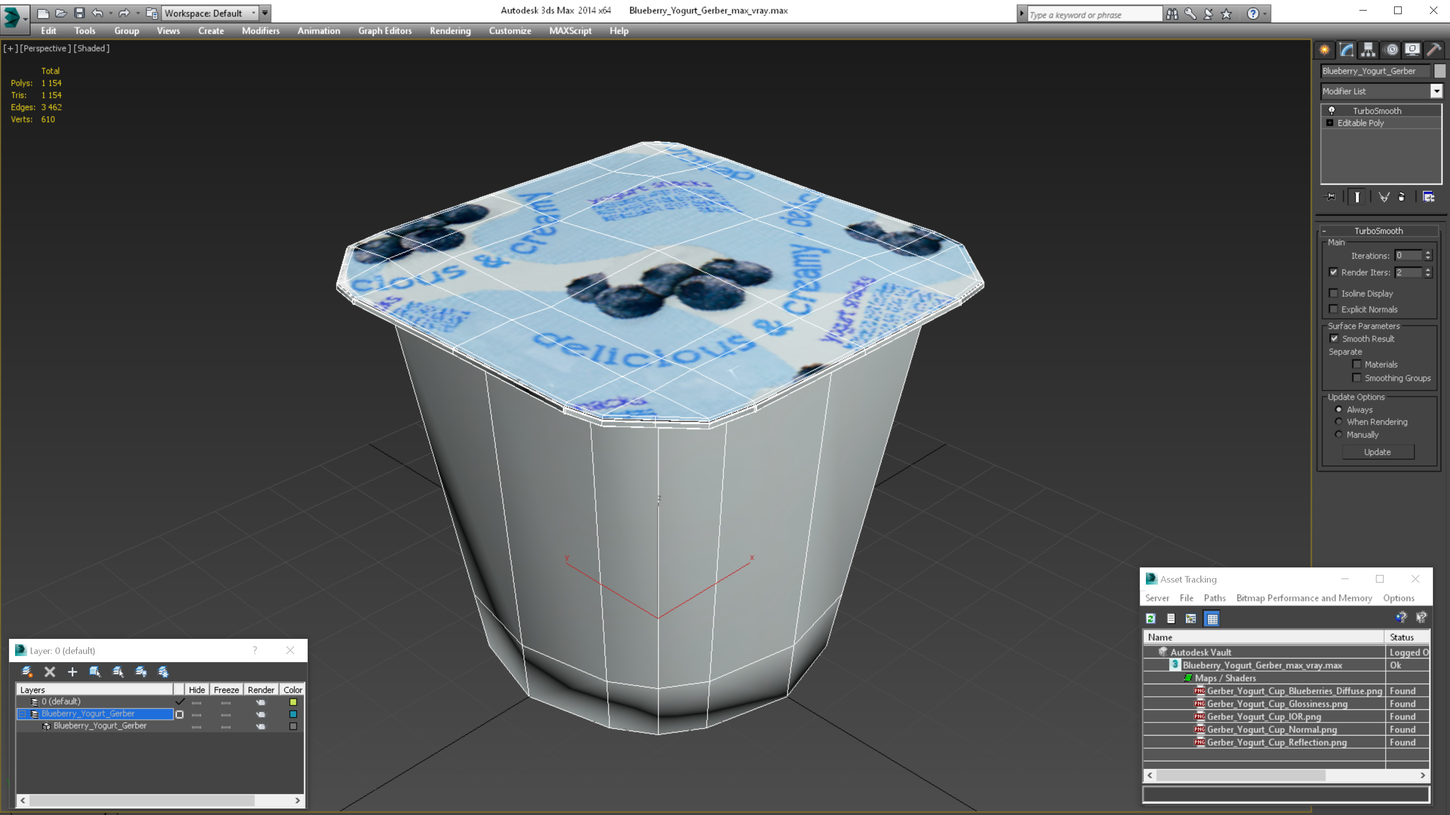 3D Blueberry Yogurt Gerber model