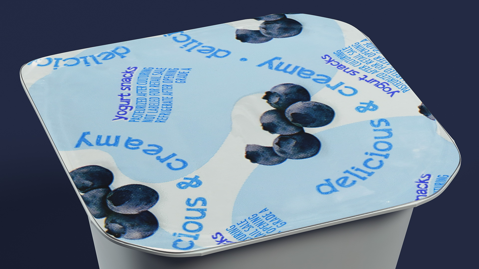 3D Blueberry Yogurt Gerber model