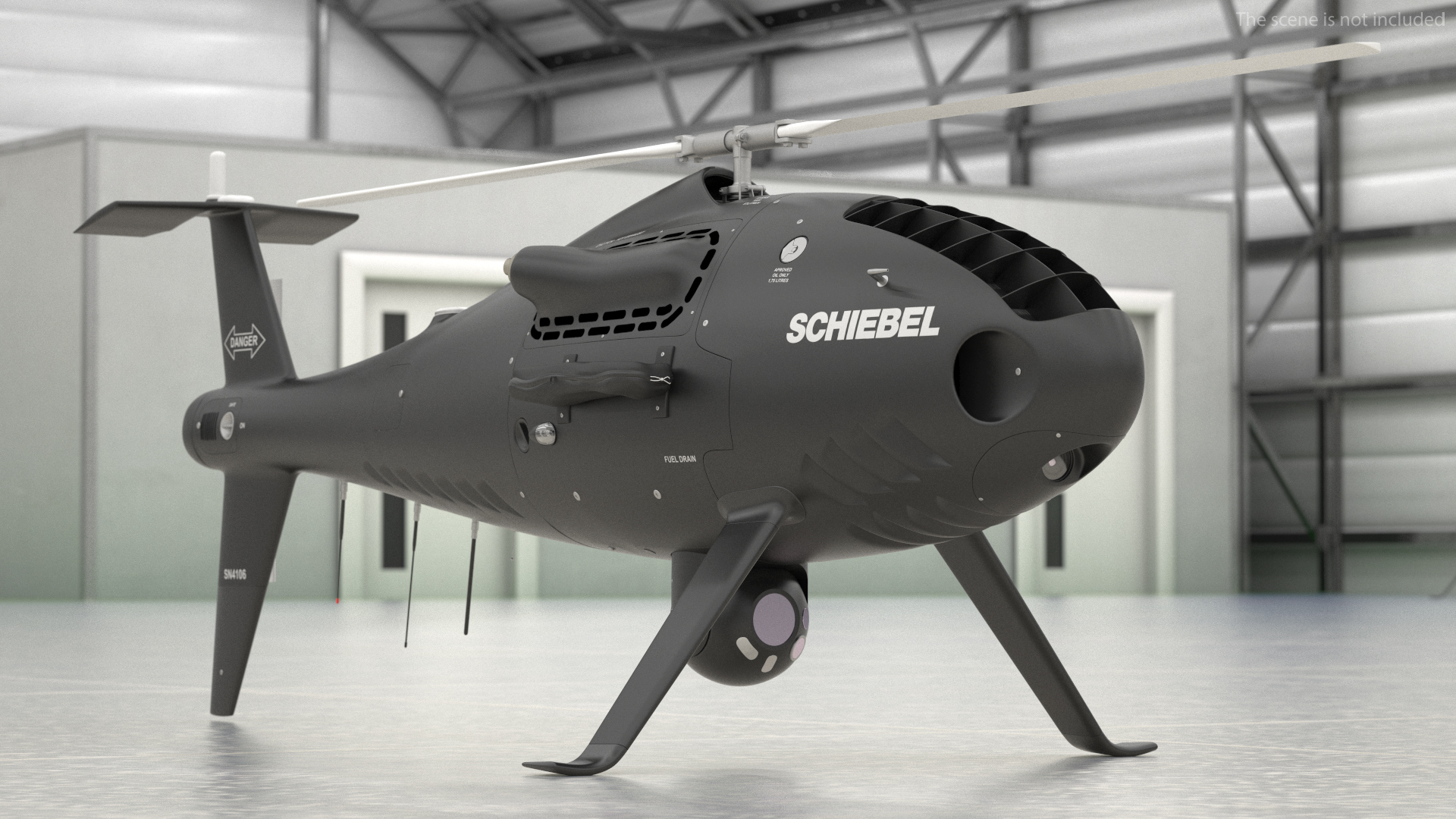 Schiebel Camcopter S100 UAV Rotorcraft Black 3D model