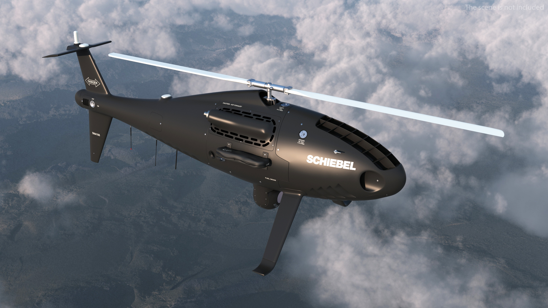 Schiebel Camcopter S100 UAV Rotorcraft Black 3D model