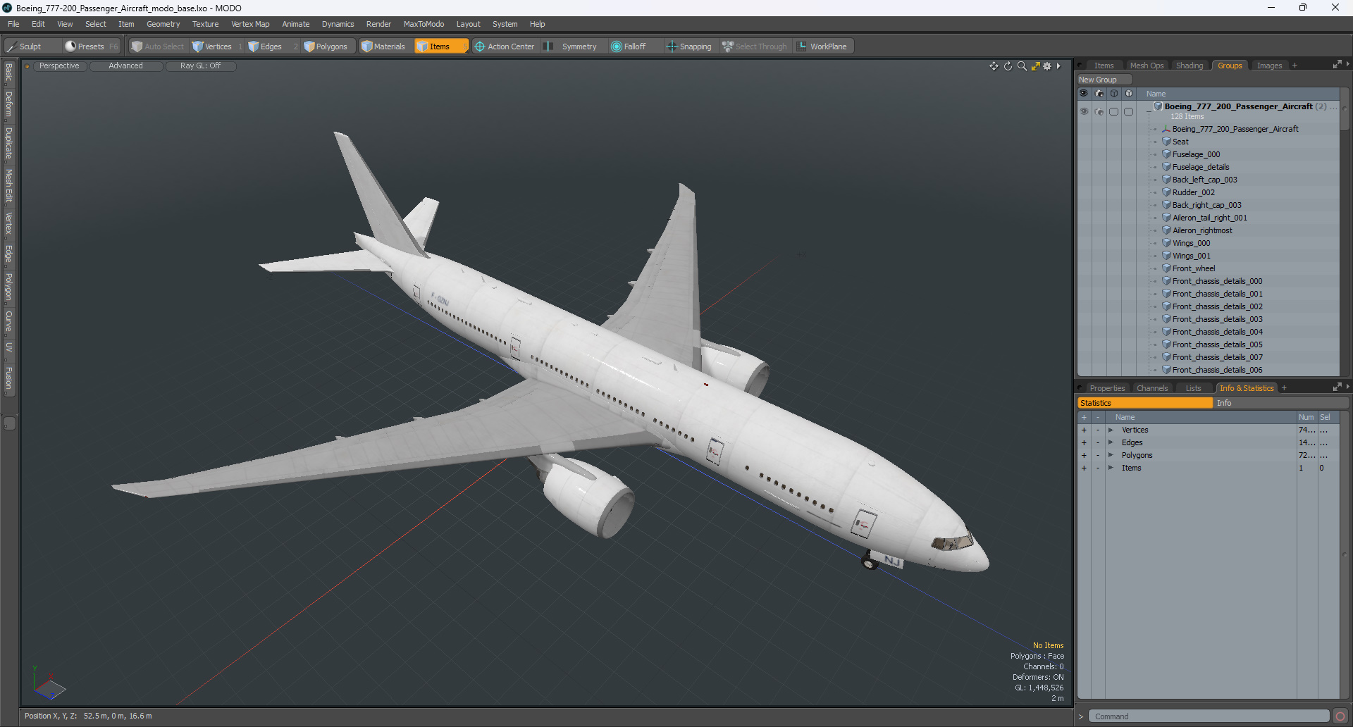 3D Boeing 777-200 Passenger Aircraft model