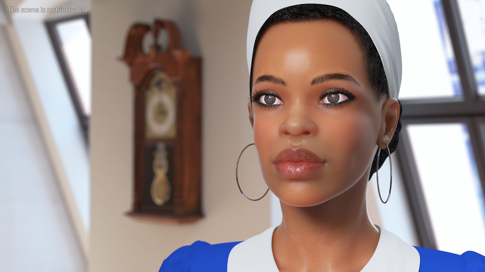 3D Light Skin Black Maid Rigged model