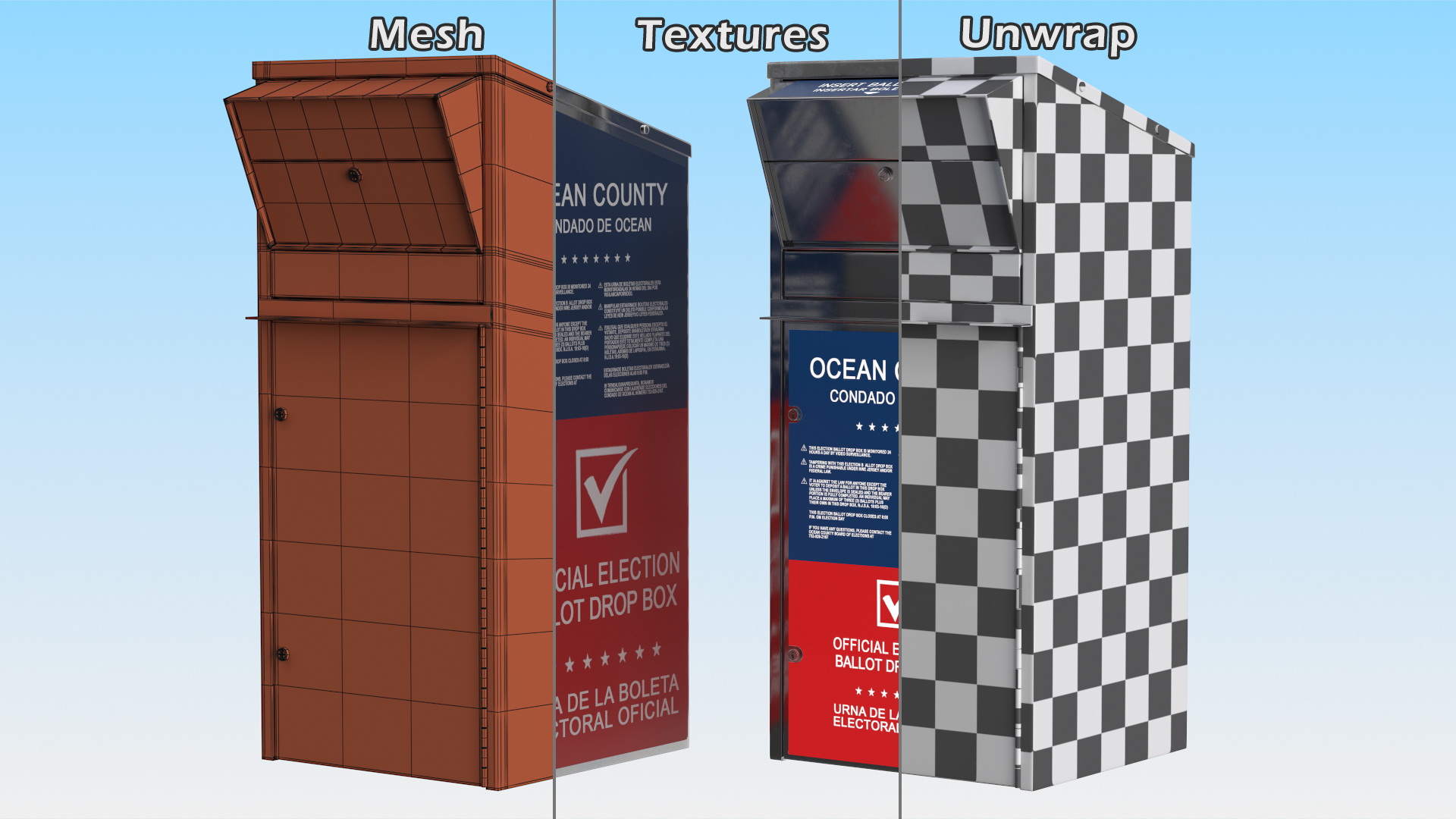 3D Official Ballot Drop Off Box model