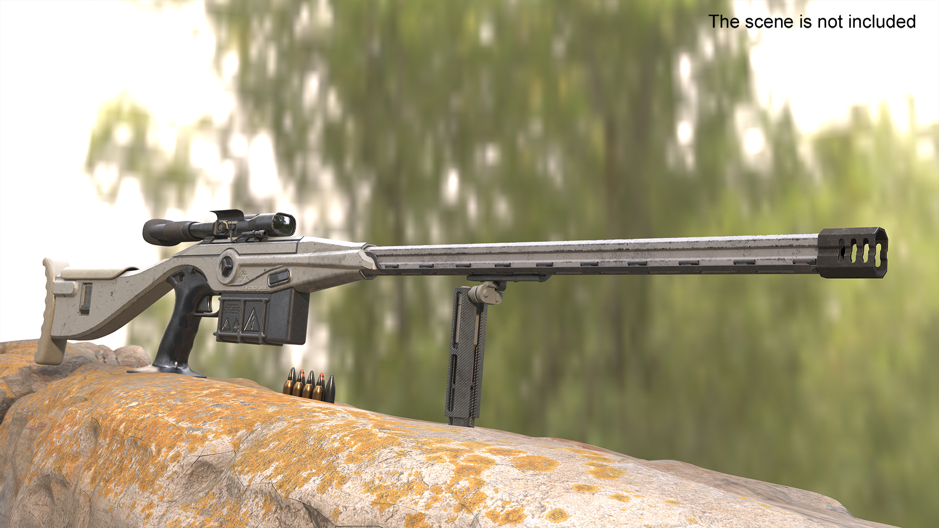 3D model Futuristic High-Precision Sniper Rifle with Telescopic Sight