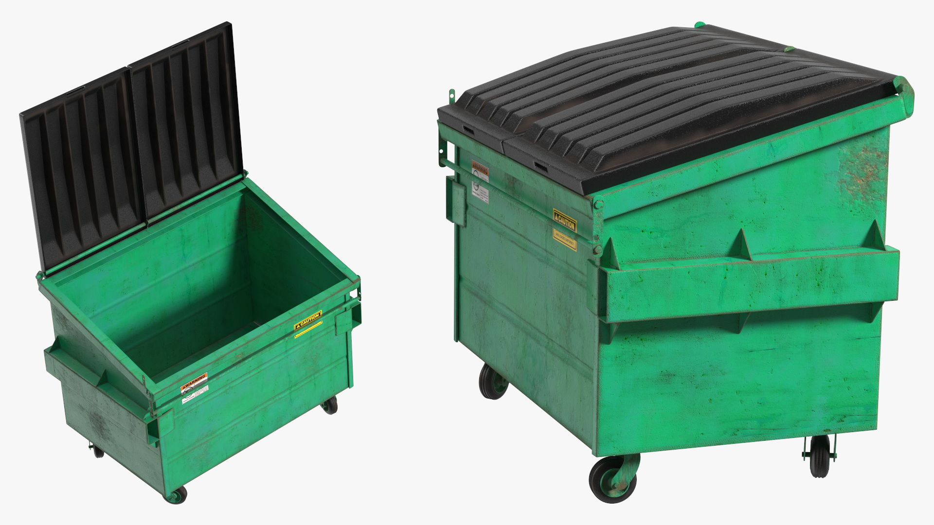 Homeless Man Digs Through Dumpster 3D model