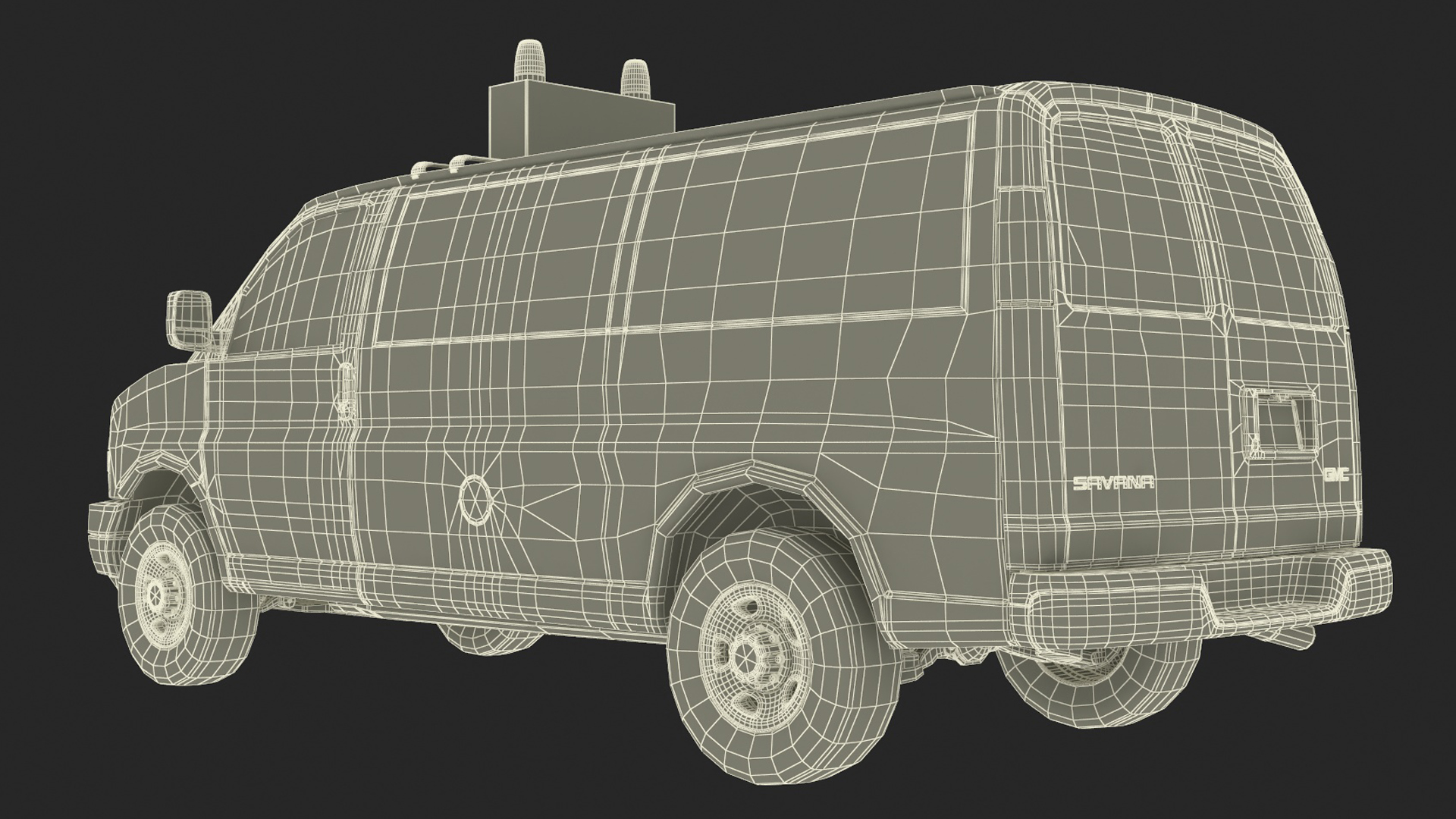 3D GMC Savana Follow Me Airport Vehicle Rigged model