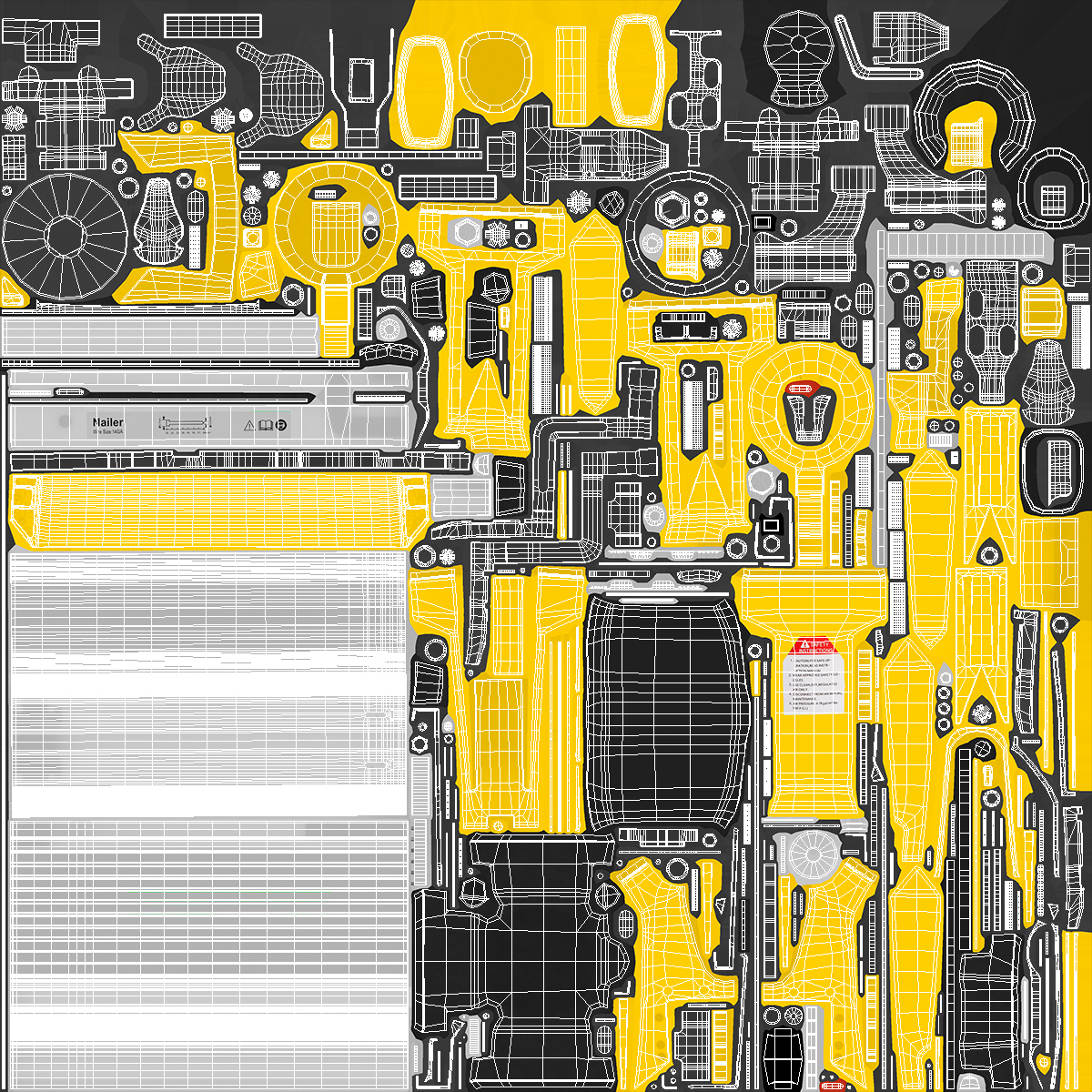 3D model Pneumatic Nail Gun Yellow